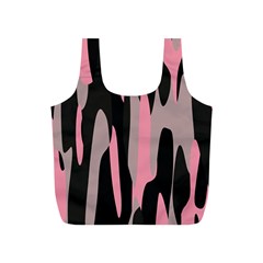 Pink And Black Camouflage Abstract Full Print Recycle Bags (s)  by TRENDYcouture