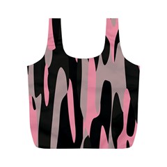 Pink And Black Camouflage Abstract Full Print Recycle Bags (m)  by TRENDYcouture