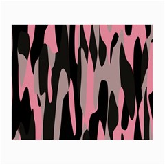 Pink And Black Camouflage Abstract Small Glasses Cloth (2-side) by TRENDYcouture