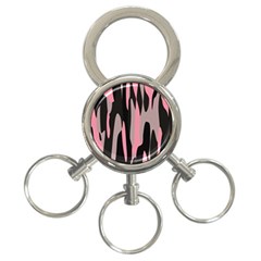 Pink And Black Camouflage Abstract 2 3-ring Key Chains by TRENDYcouture