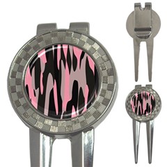 Pink And Black Camouflage Abstract 2 3-in-1 Golf Divots by TRENDYcouture