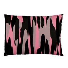 Pink And Black Camouflage Abstract 2 Pillow Case