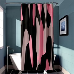 Pink And Black Camouflage Abstract 2 Shower Curtain 36  X 72  (stall) 