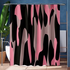 Pink And Black Camouflage Abstract 2 Shower Curtain 60  X 72  (medium) 