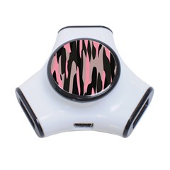 Pink And Black Camouflage Abstract 2 3-port Usb Hub by TRENDYcouture