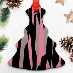 Pink And Black Camouflage Abstract 2 Christmas Tree Ornament (2 Sides)