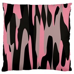 Pink And Black Camouflage Abstract 2 Large Cushion Case (one Side) by TRENDYcouture