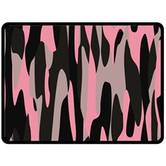 Pink And Black Camouflage Abstract 2 Double Sided Fleece Blanket (large) 