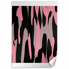 Pink And Black Camouflage 2 Canvas 12  X 18   by TRENDYcouture