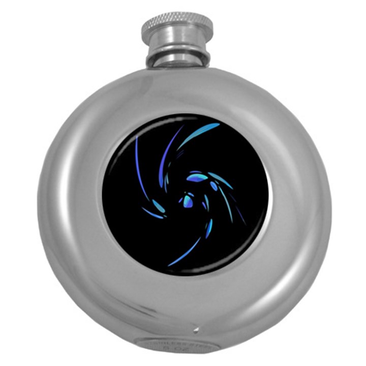 Blue twist Round Hip Flask (5 oz)