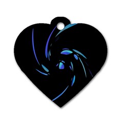 Blue twist Dog Tag Heart (One Side)