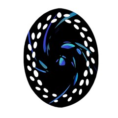 Blue twist Oval Filigree Ornament (2-Side) 