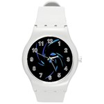 Blue twist Round Plastic Sport Watch (M) Front