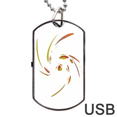 Orange Twist Dog Tag Usb Flash (two Sides)  by Valentinaart