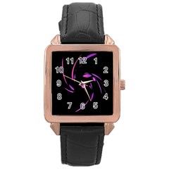 Purple Twist Rose Gold Leather Watch 