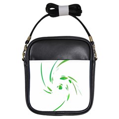 Green Twist Girls Sling Bags by Valentinaart