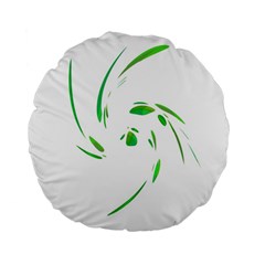 Green Twist Standard 15  Premium Flano Round Cushions by Valentinaart