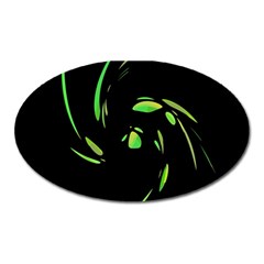 Green Twist Oval Magnet by Valentinaart