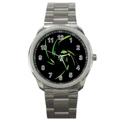 Green Twist Sport Metal Watch by Valentinaart