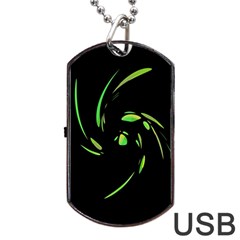 Green Twist Dog Tag Usb Flash (one Side)