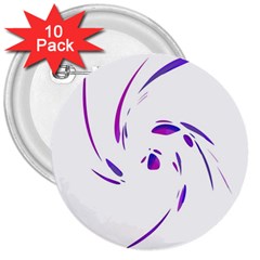 Purple Twist 3  Buttons (10 Pack)  by Valentinaart