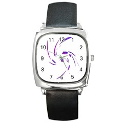 Purple Twist Square Metal Watch by Valentinaart