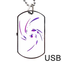 Purple Twist Dog Tag Usb Flash (two Sides) 