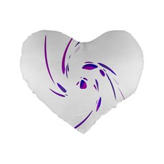 Purple Twist Standard 16  Premium Flano Heart Shape Cushions