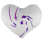 Purple twist Large 19  Premium Flano Heart Shape Cushions Front