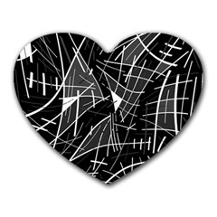 Gray Abstraction Heart Mousepads by Valentinaart