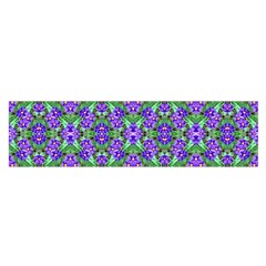 Pretty Purple Flowers Pattern Satin Scarf (oblong)