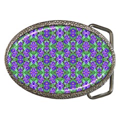 Pretty Purple Flowers Pattern Belt Buckles by BrightVibesDesign