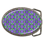 Pretty Purple Flowers Pattern Belt Buckles Front