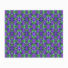 Pretty Purple Flowers Pattern Small Glasses Cloth by BrightVibesDesign