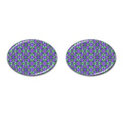 Pretty Purple Flowers Pattern Cufflinks (oval) by BrightVibesDesign