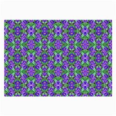 Pretty Purple Flowers Pattern Large Glasses Cloth (2-side) by BrightVibesDesign