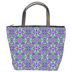 Pretty Purple Flowers Pattern Bucket Bags by BrightVibesDesign