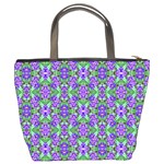 Pretty Purple Flowers Pattern Bucket Bags Back