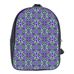 Pretty Purple Flowers Pattern School Bags(large)  by BrightVibesDesign