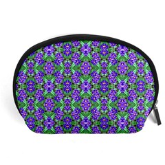 Pretty Purple Flowers Pattern Accessory Pouches (large)  by BrightVibesDesign