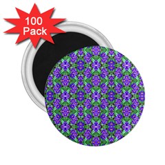 Pretty Purple Flowers Pattern 2 25  Magnets (100 Pack)  by BrightVibesDesign