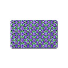 Pretty Purple Flowers Pattern Magnet (name Card) by BrightVibesDesign