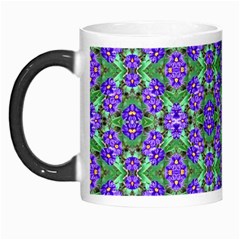 Pretty Purple Flowers Pattern Morph Mugs by BrightVibesDesign