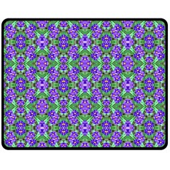 Pretty Purple Flowers Pattern Fleece Blanket (medium)  by BrightVibesDesign