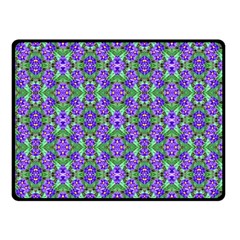 Pretty Purple Flowers Pattern Double Sided Fleece Blanket (small) 