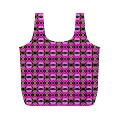 Pretty Pink Flower Pattern Full Print Recycle Bags (m)  by BrightVibesDesign