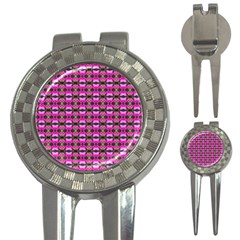 Pretty Pink Flower Pattern 3-in-1 Golf Divots by BrightVibesDesign