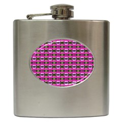 Pretty Pink Flower Pattern Hip Flask (6 Oz) by BrightVibesDesign