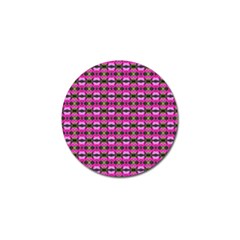 Pretty Pink Flower Pattern Golf Ball Marker by BrightVibesDesign