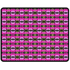 Pretty Pink Flower Pattern Fleece Blanket (medium)  by BrightVibesDesign